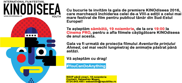 Invitatie Gala de premiere KINOdiseea 2016