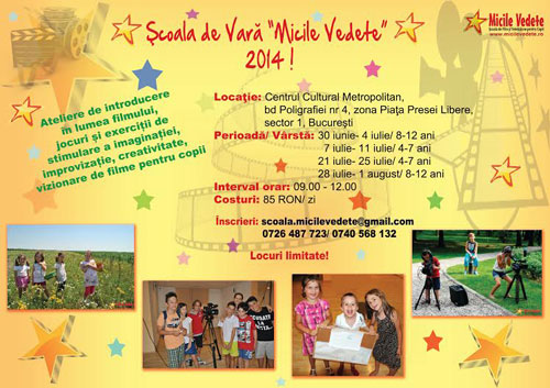 Afis Scoala de Vara Micile Vedete 2014