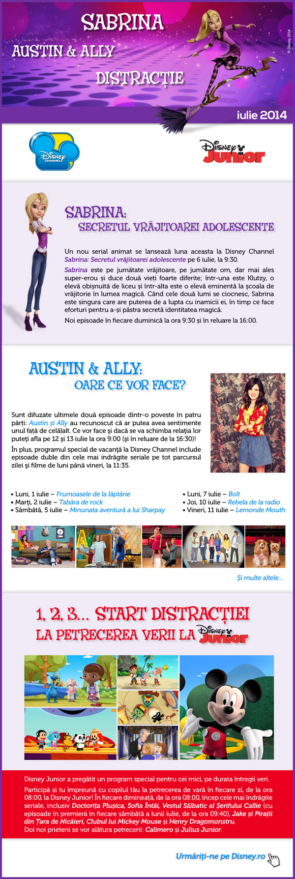 Recomandarile lunii iulie la Disney Channel si Disney Junior