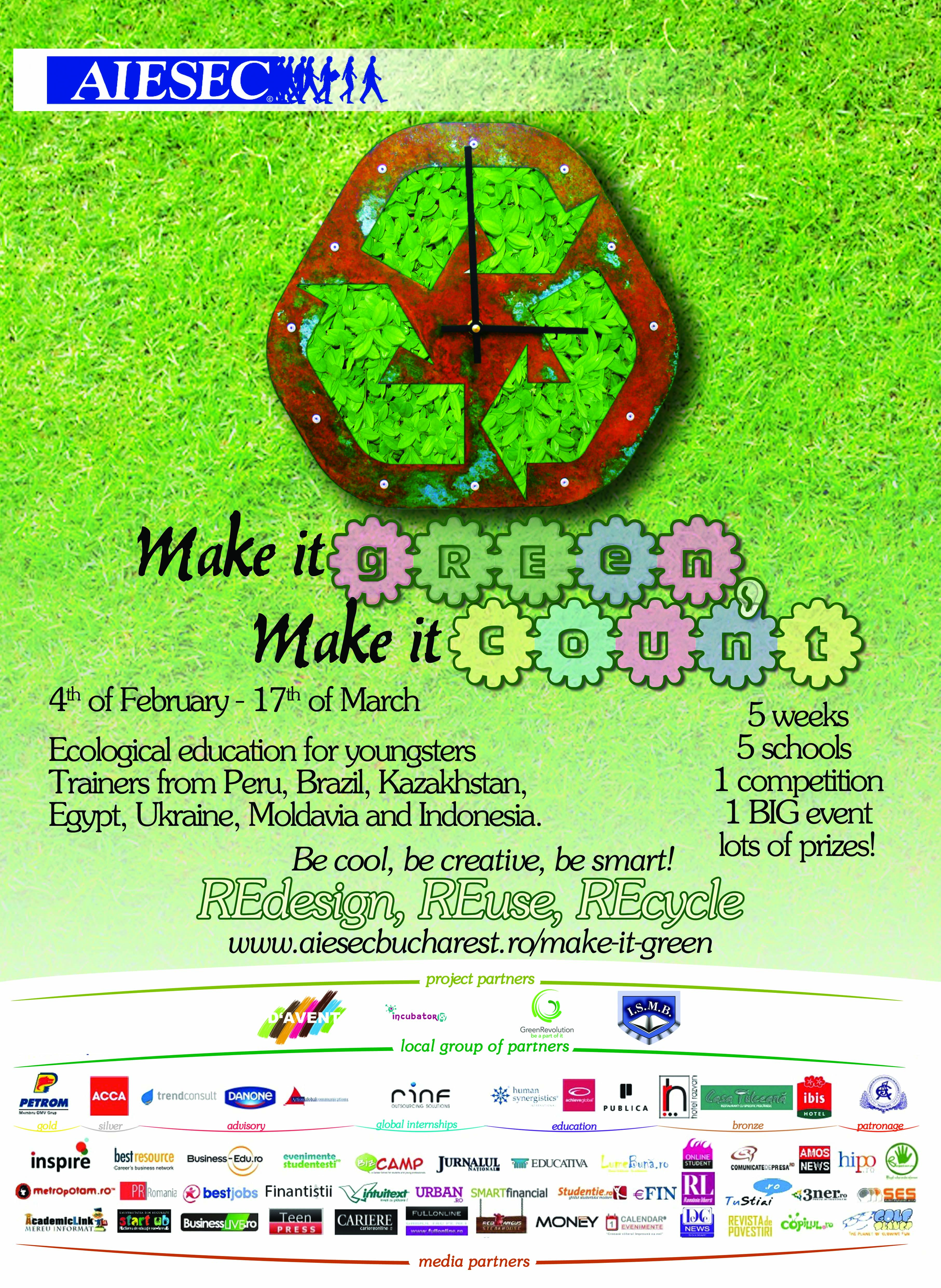 Invata sa-ti ajuti mediul cu Make it gREen, make it count!