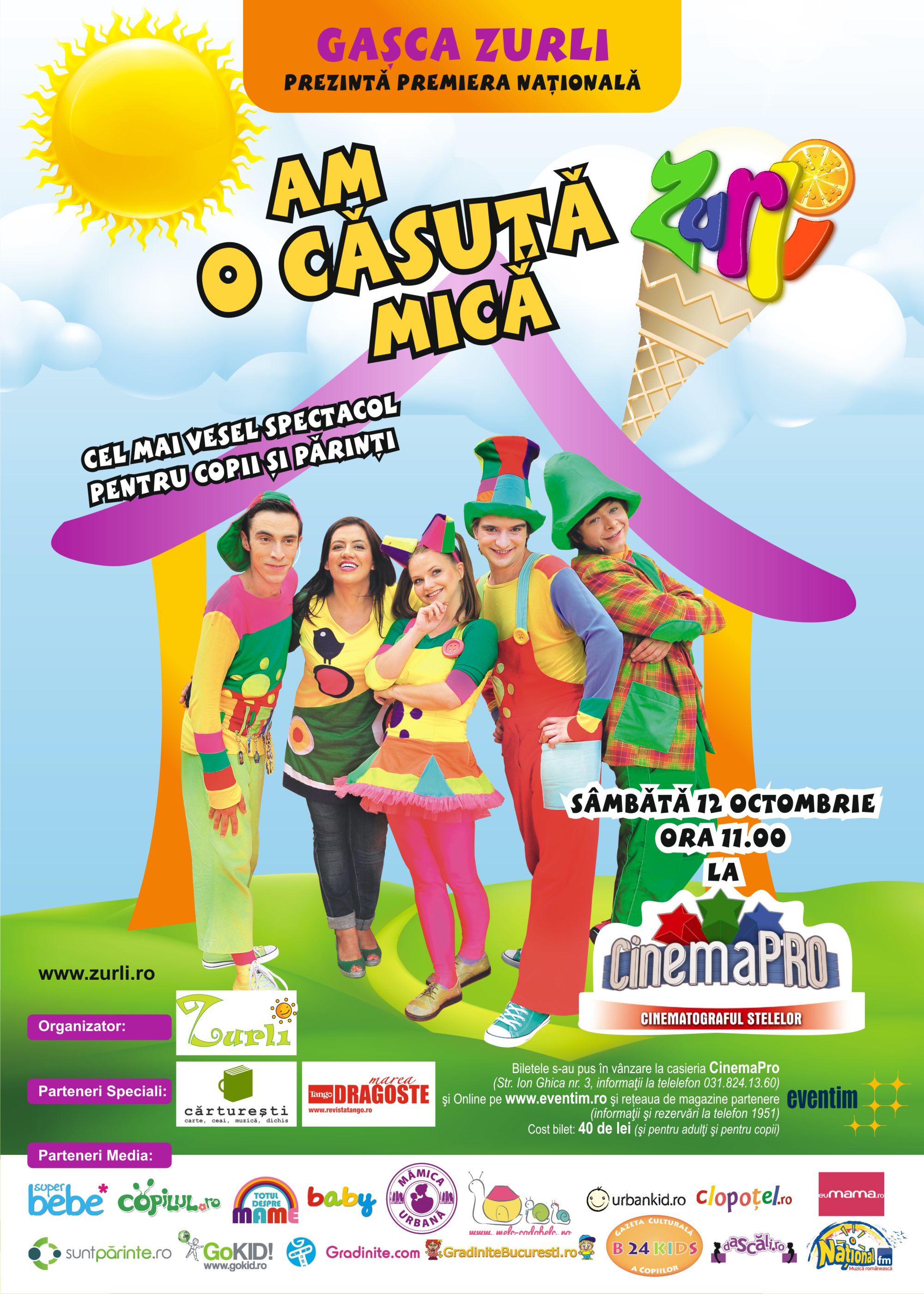 Gasca ZURLI prezinta in premiera nationala spectacolul "Am o casuta mica"