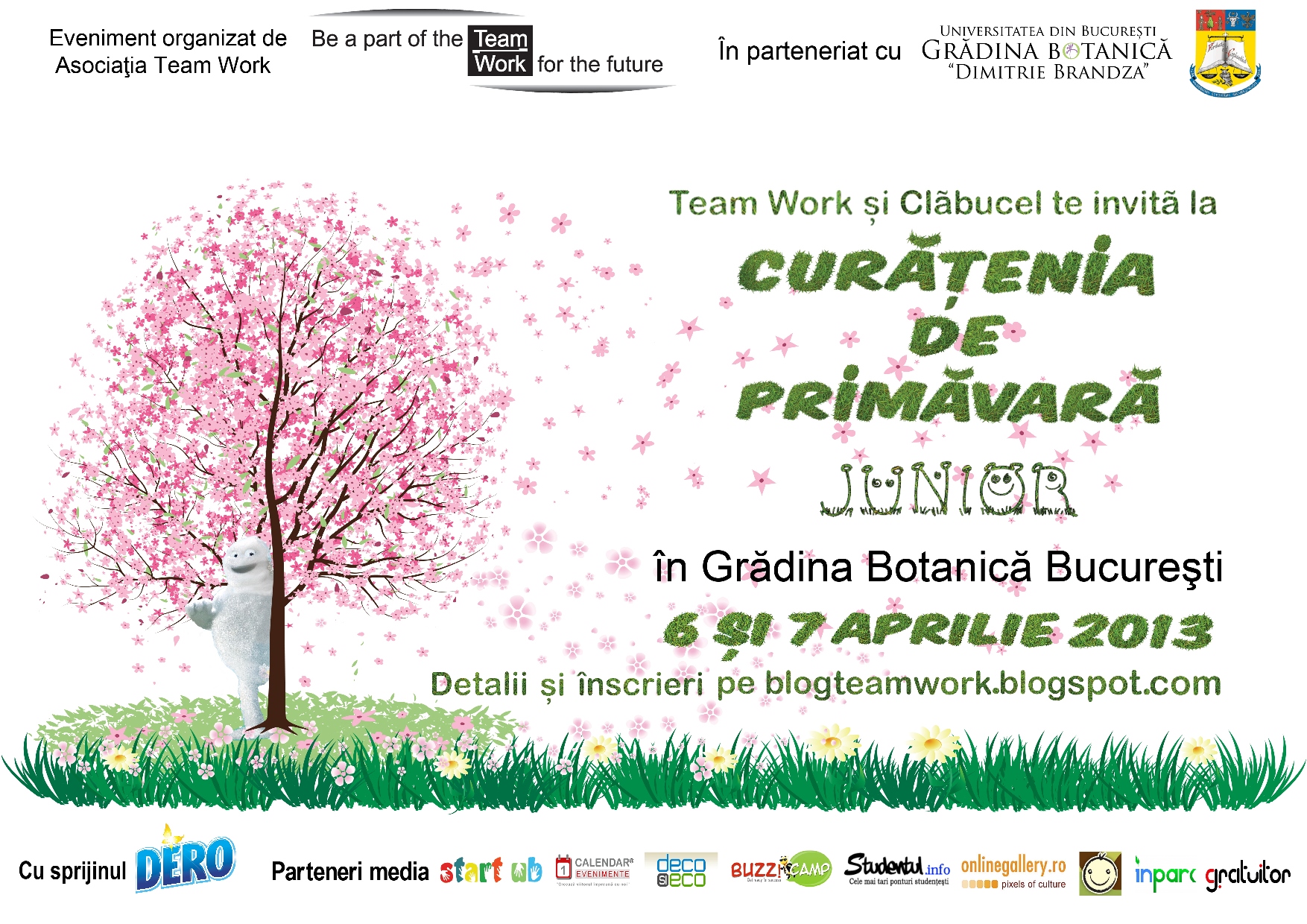 Asociatia Team Work si Clabucel te invita la Curatenia de Primavara Junior!