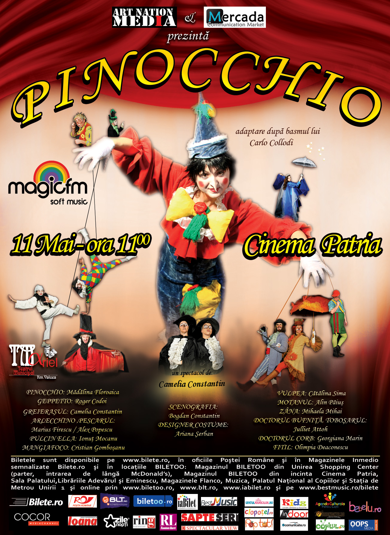 Piesa de Teatru &ldquo;Pinocchio&rdquo; - pentru prima data la Bucuresti intr-o interpretare care ii va extazia pe pitici!