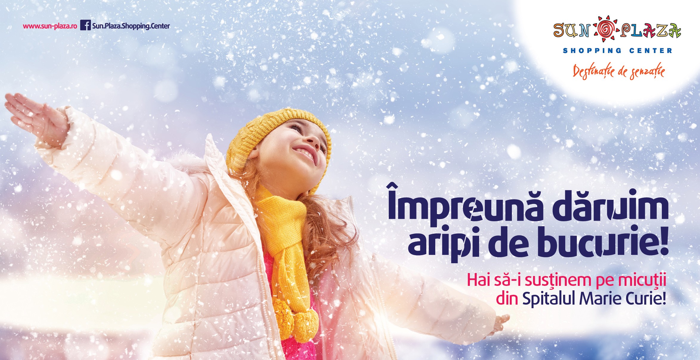25.000 de lei donati micutilor din Spitalul Marie Curie in campania "Impreuna daruim aripi de bucurie" initiata de Sun Plaza