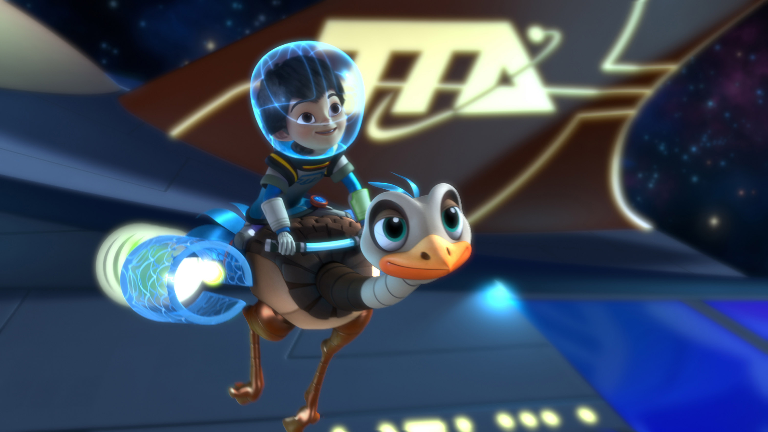 "Miles in spatiu", un nou serial animat de aventuri intergalactice pentru copii, debuteaza sambata, 23 mai, la ora 10:55, la Disney Junior.