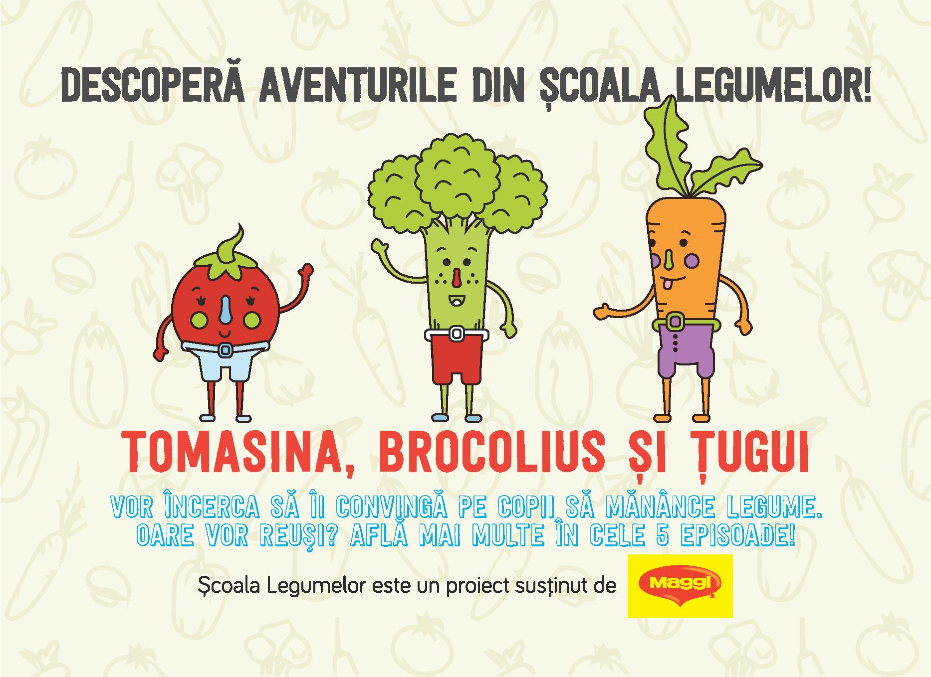 MAGGI lanseaza Scoala Legumelor, o colectie de carticele in care legumele devin super eroi