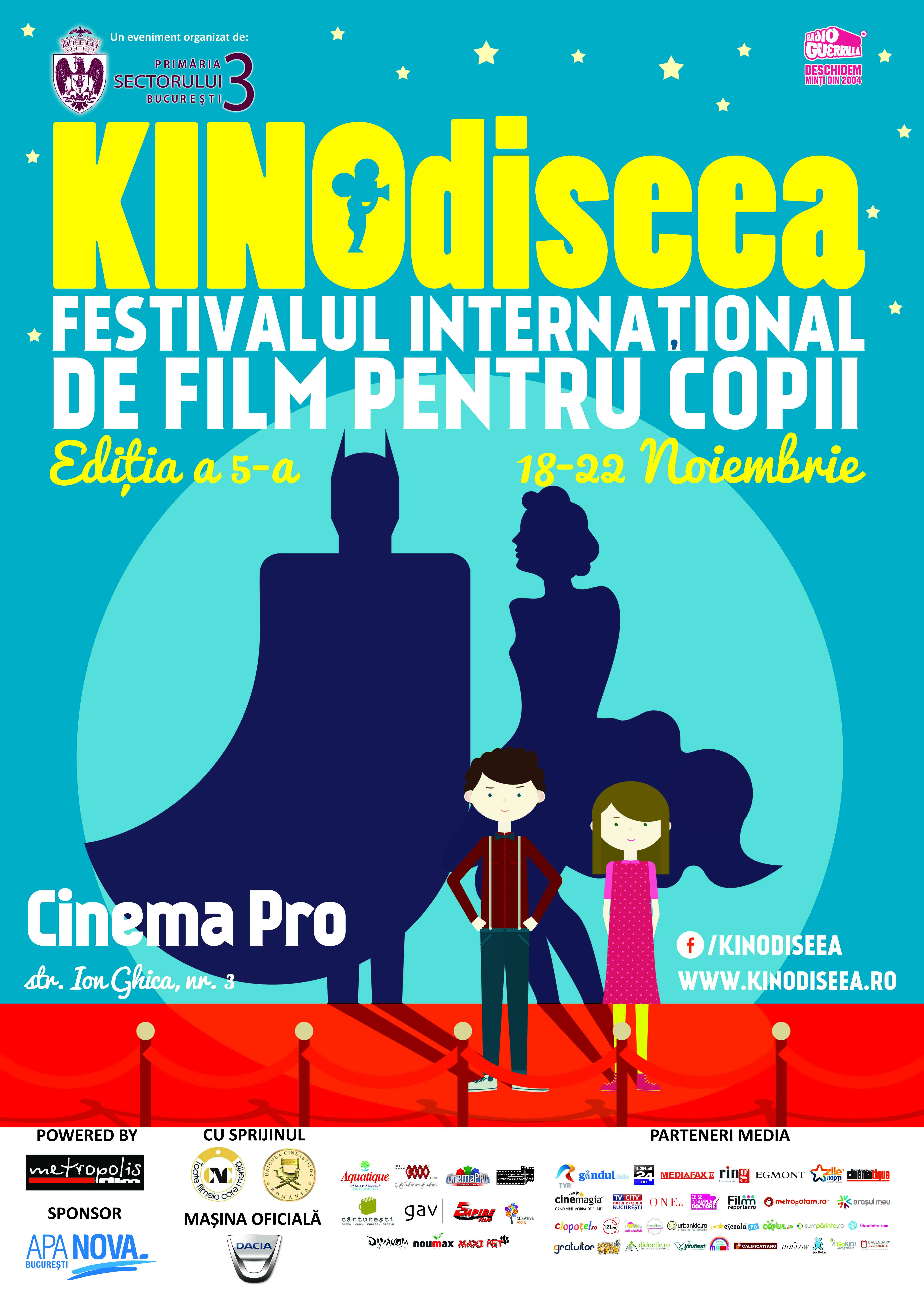 Maine incepe festivalul de film pentru copii KINOdiseea, 10.000 de rezervari, record al festivalurilor de film din Bucuresti!