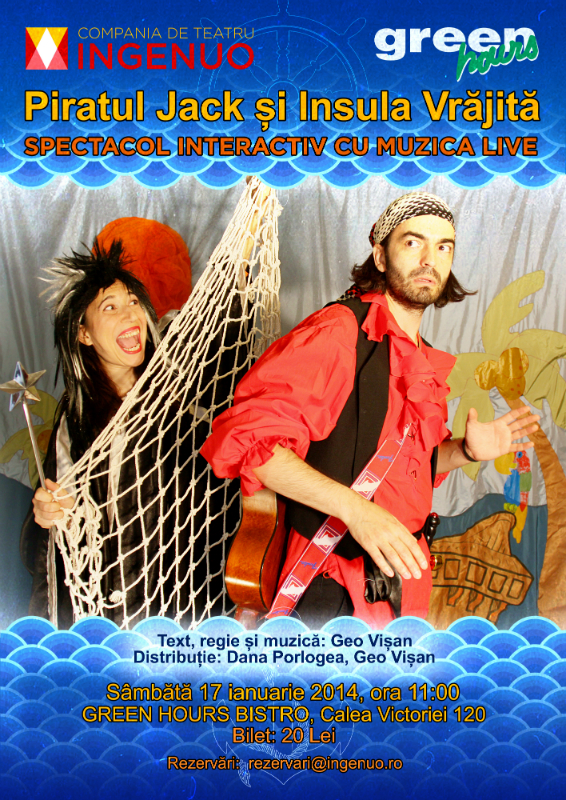 Piratul Jack si Insula Vrajita, o noua reprezentatie pentru cei mici