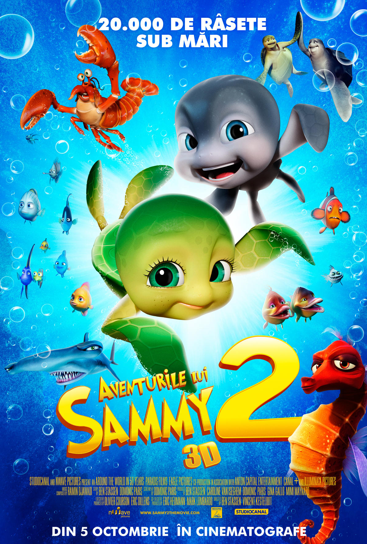 Broscutele testoase dau lectii de curaj, in noul film Aventurile lui Sammy 2