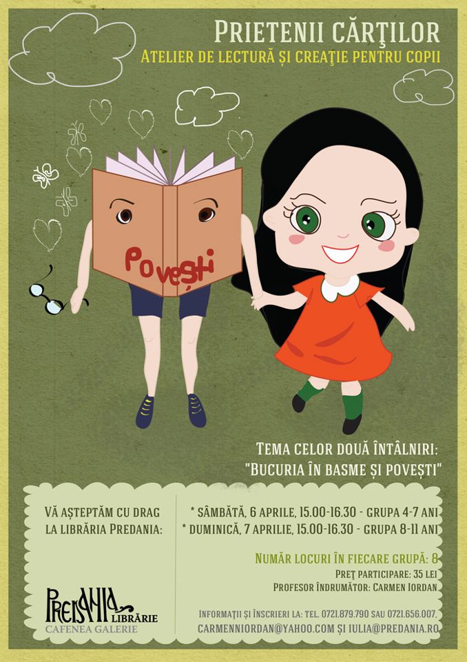 "Prietenii cartilor" - Atelier de lectura si creatie pentru copii