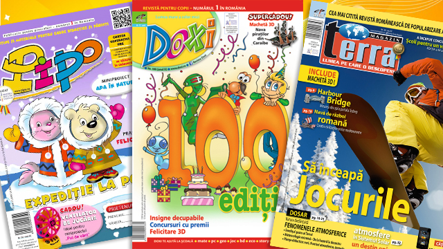 Aniversari, premii, cadouri  numai cu revistele educationale Doxi, Terra Magazin si Pipo!