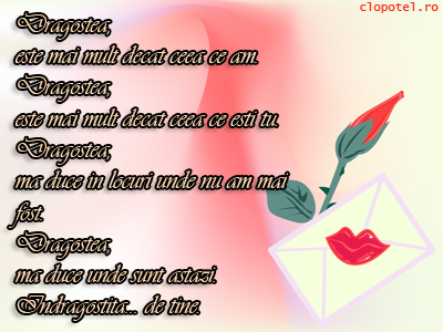 Indragostita de tine Felicitare aleasa - Indragostita de tine
