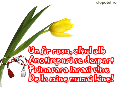 Felicitare aleasa - Un fir rosu,unul alb