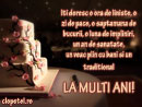 Un traditional La multi ani - Trimite felicitare