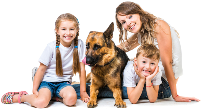 Familie cu catel Familie cu catel