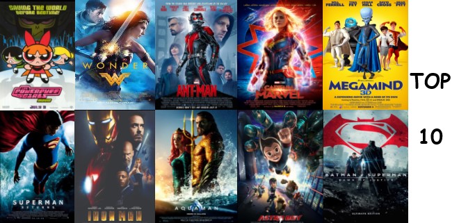 Top 10 filme cu supereroi