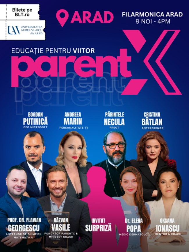 Afis -PARENTX- Evenimentul ajunge la Arad pe 9 noiembrie