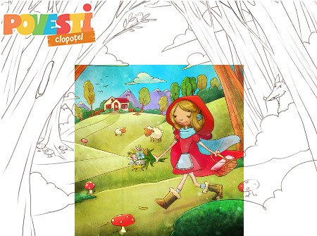 Descarca planse de colorat cu Scufita Rosie